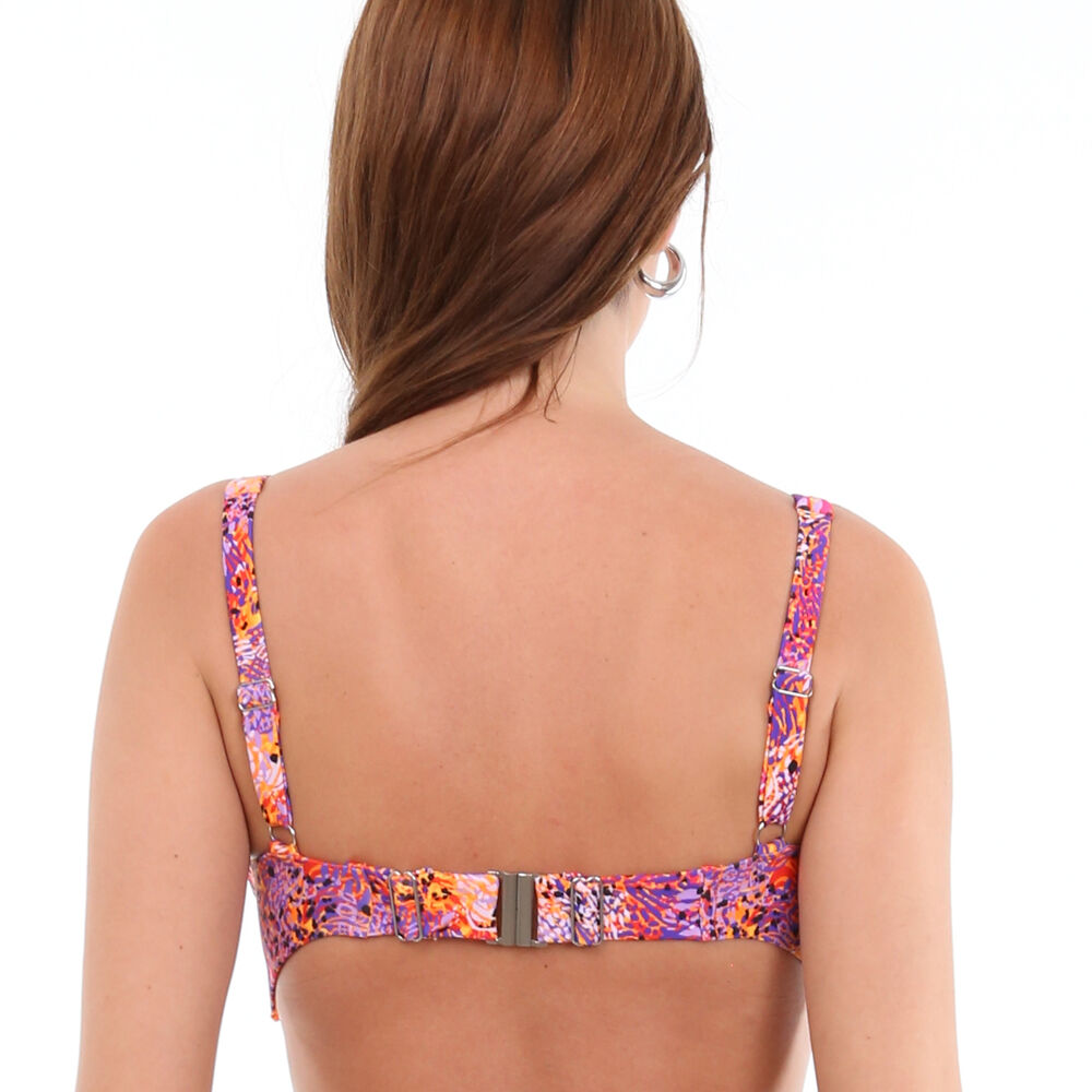 Bikini Sostén Torcido Estampado Naranja Copa C image number 2.0