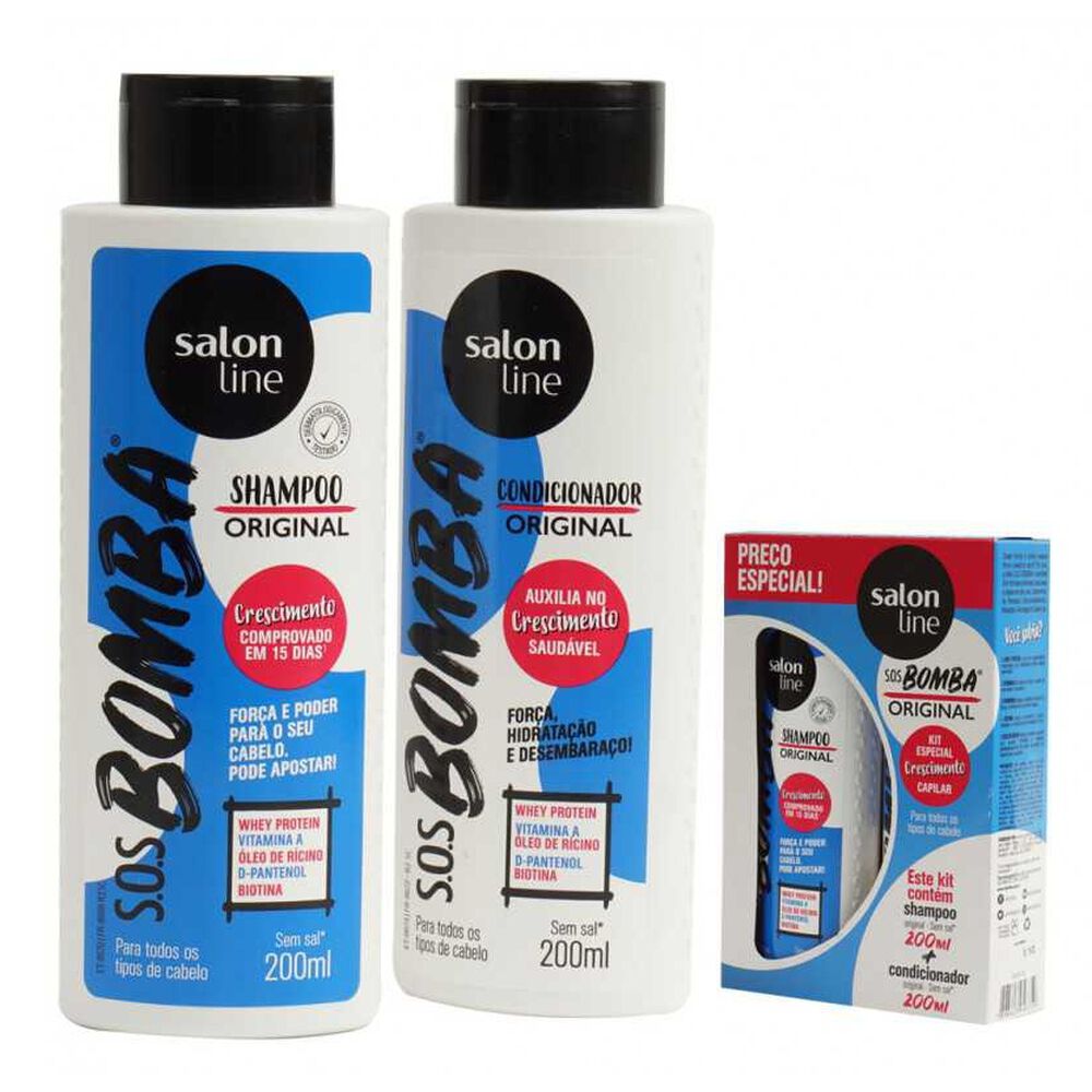 Kit Shampoo + Acond Sos Bomba Original 200 Ml Salon Line image number 3.0
