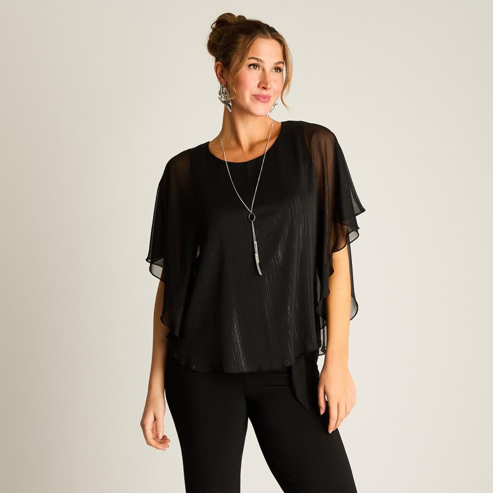 Blusa Tipo Poncho Peto Interior Manga Corta Cuello Redondo Mujer Lorenzo Di Pontti image number 0.0