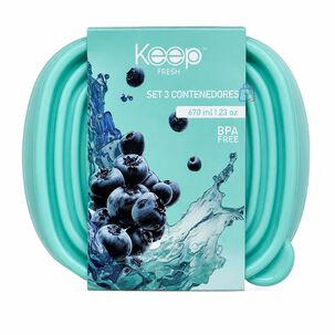Set 3 Contenedores Herm&eacute;ticos Keep 670ml Bpa Free - Ps