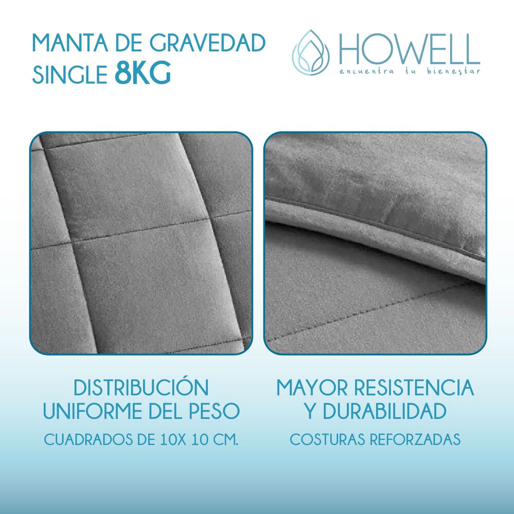 Manta De Gravedad Pesada Howell Single 8kg Trastornos Sue&ntilde;o image number 4.0