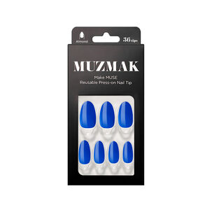 Muzmak - Uñas Press On Clear Blue Almond 36 U.