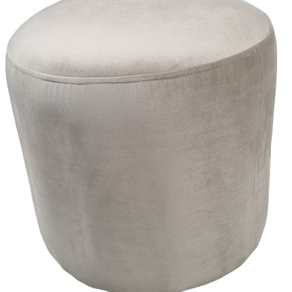 Pouf Redondo Felpa Beige image number 1.0