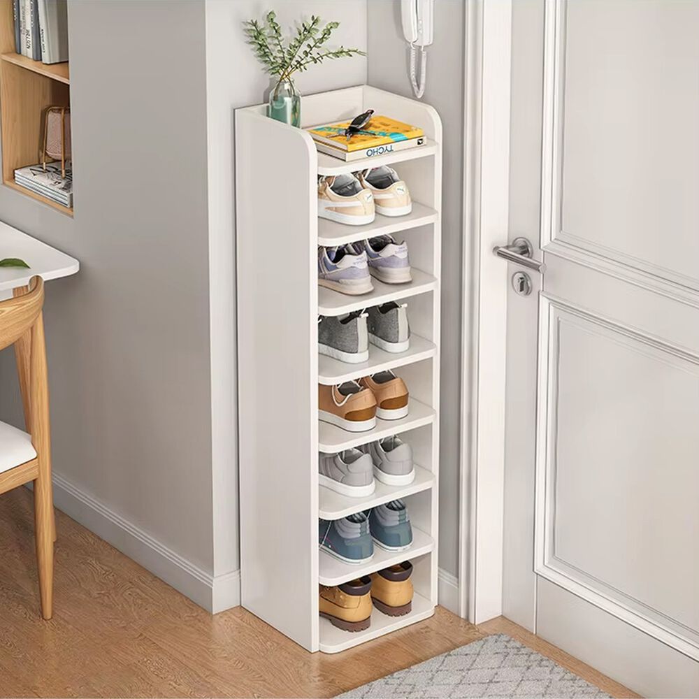 Zapatero Estante Torre 8 Niveles Blanco Mdf Duradero image number 5.0