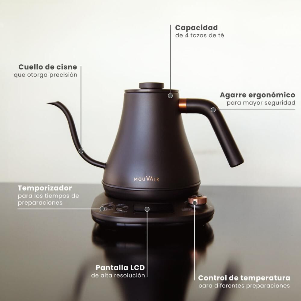 Hervidor Eléctrico Con Control De Temperatura Inteligente Cuello Cisne Mouvair Swan image number 4.0
