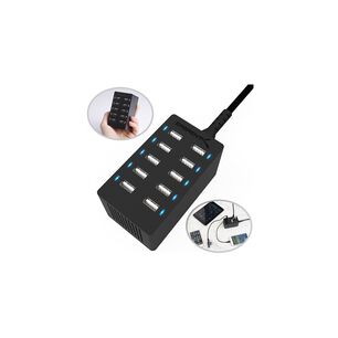 Estaci&oacute;n De Carga M&oacute;vil Usb-a De 10 Puertos Carga Rapida 60w Compatible Con Samsung, Lphone, Lpad Y Mas &ndash; Negro