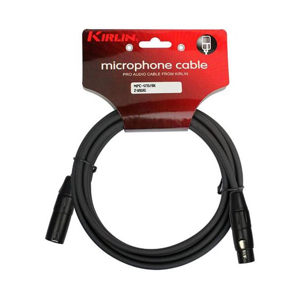 Cable Para Micr&oacute;fono Kirlin Negro 10mts Mpc-470pb-10