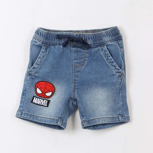 Short Ni&ntilde;o Denim Azul Spidey Marvel