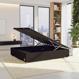 Base Cama Mons Ba&uacute;l 200 Bd Negro / 2 Plazas / Base Dividida