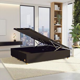 Base Cama Mons Ba&uacute;l 200 Bd Negro / 2 Plazas / Base Dividida