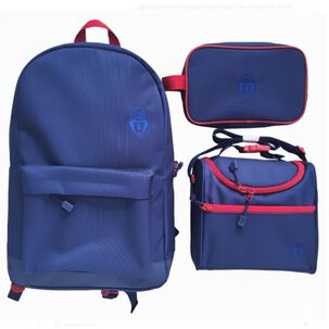Set Escolar 3 En 1 Azul Mochila, Lonchera, Estuche Titanio