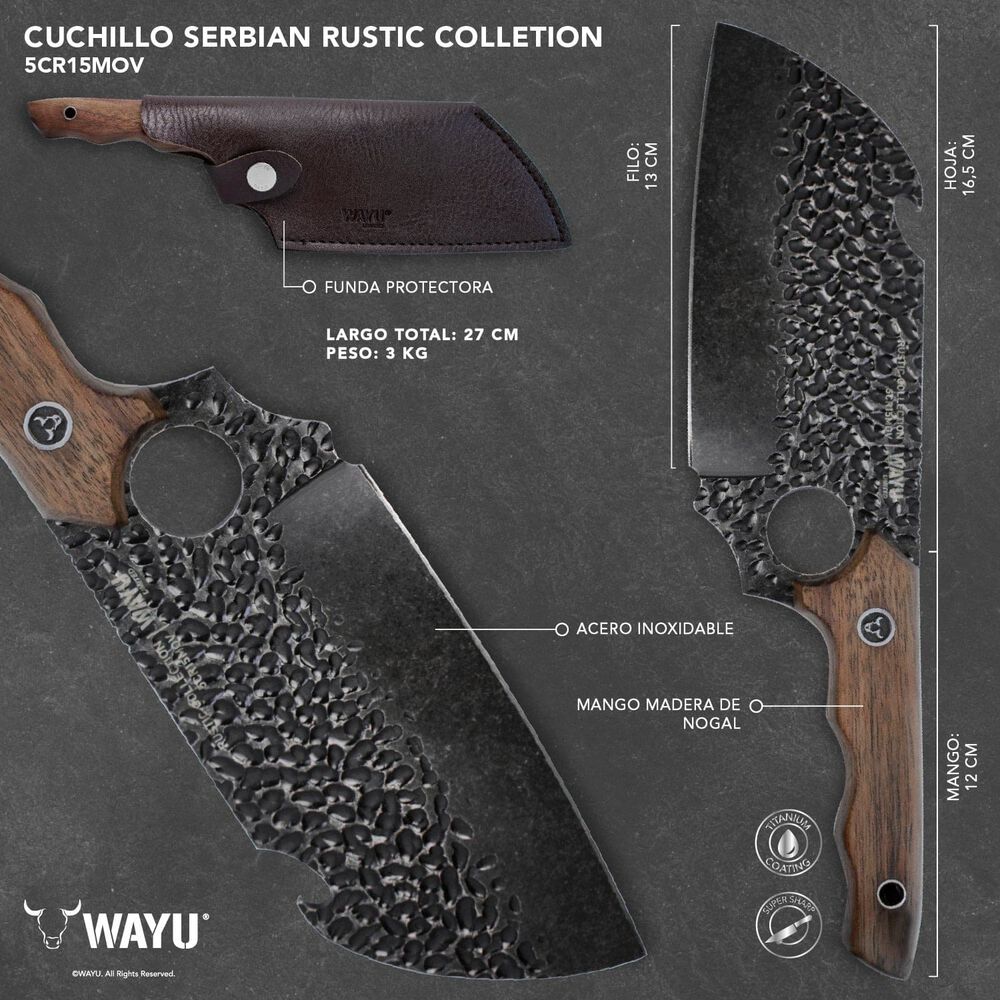 Cuchillo Serbian Con Funda Rustic Colecction Wayu image number 2.0