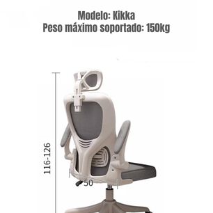 Silla De Escritorio 360&deg; Kikka Con Apoyacabeza Negra