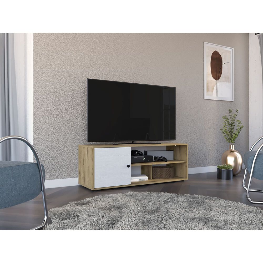 Rack Tv 55" Con 1 Puerta Fm-040c - Café Claro image number 4.0