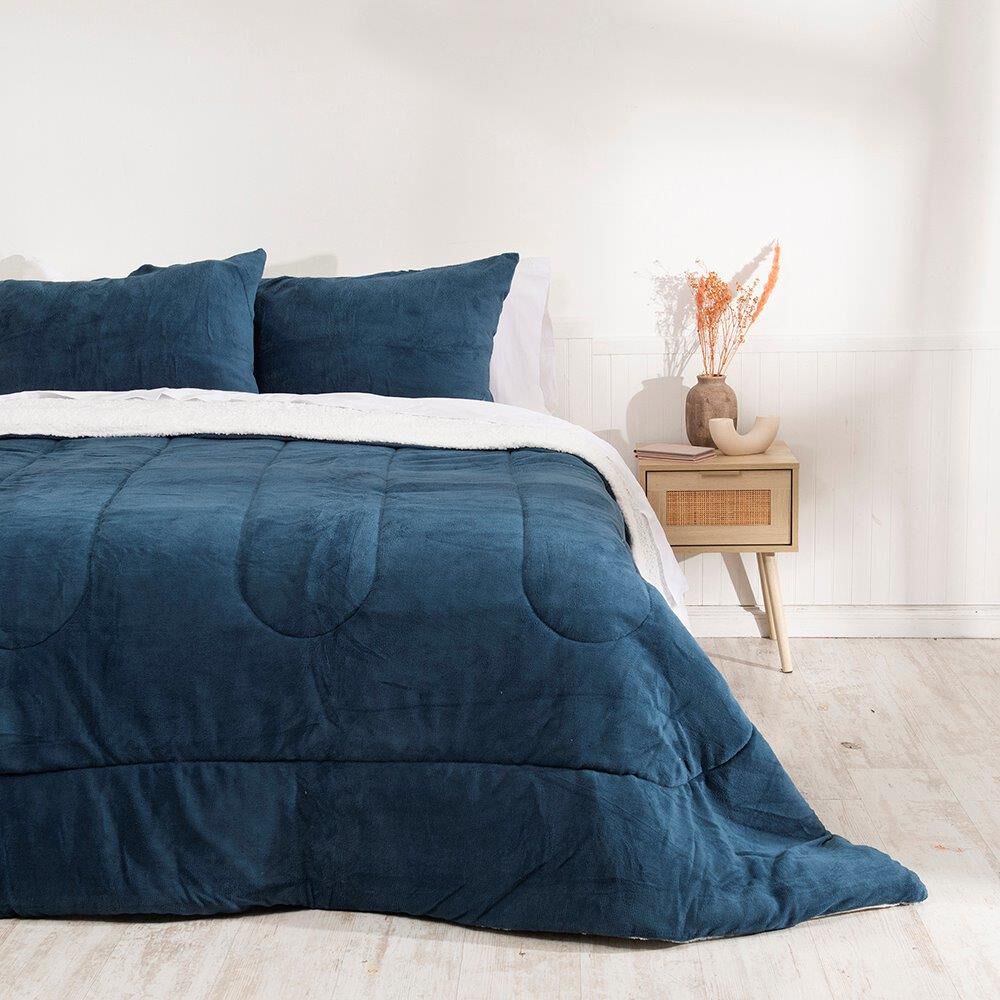 Plumon Coral Sherpa 2 Plazas Azul image number 0.0