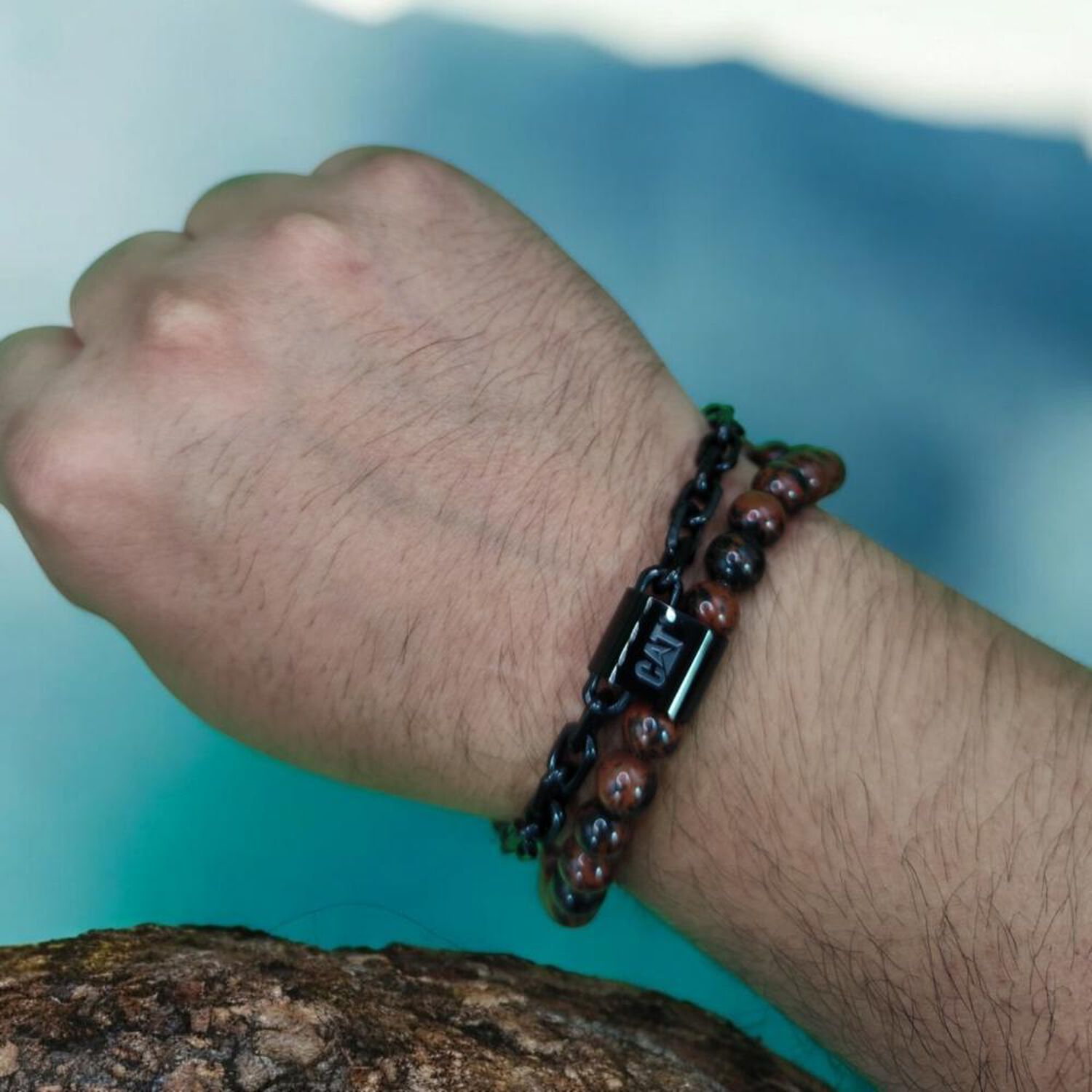 Pulsera De Hombre Cat J013b08114 Negro-caf&eacute; image number 4.0