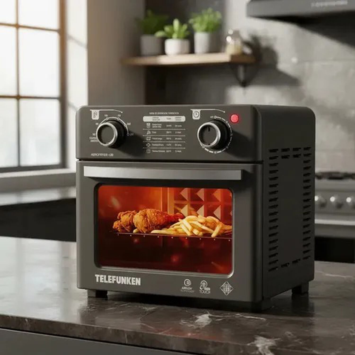 Horno Freidora De Aire 12 Litros Potencia De 1750w Modelo Aerofryer Marca Telefunken image number 3.0
