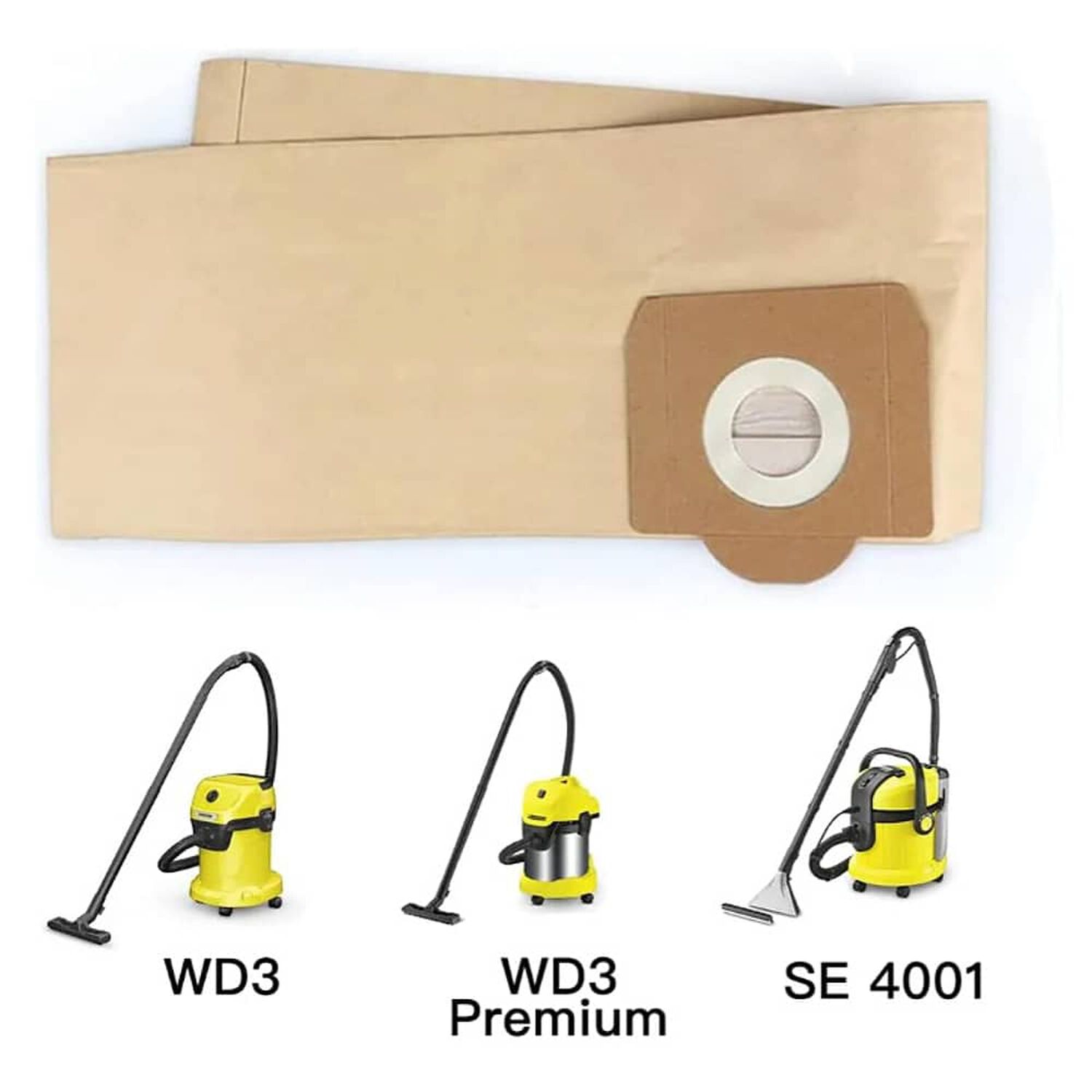 Set 5 Bolsas Papel Aspiradora Para Karcher Wd3-se4001-nt 20 image number 5.0