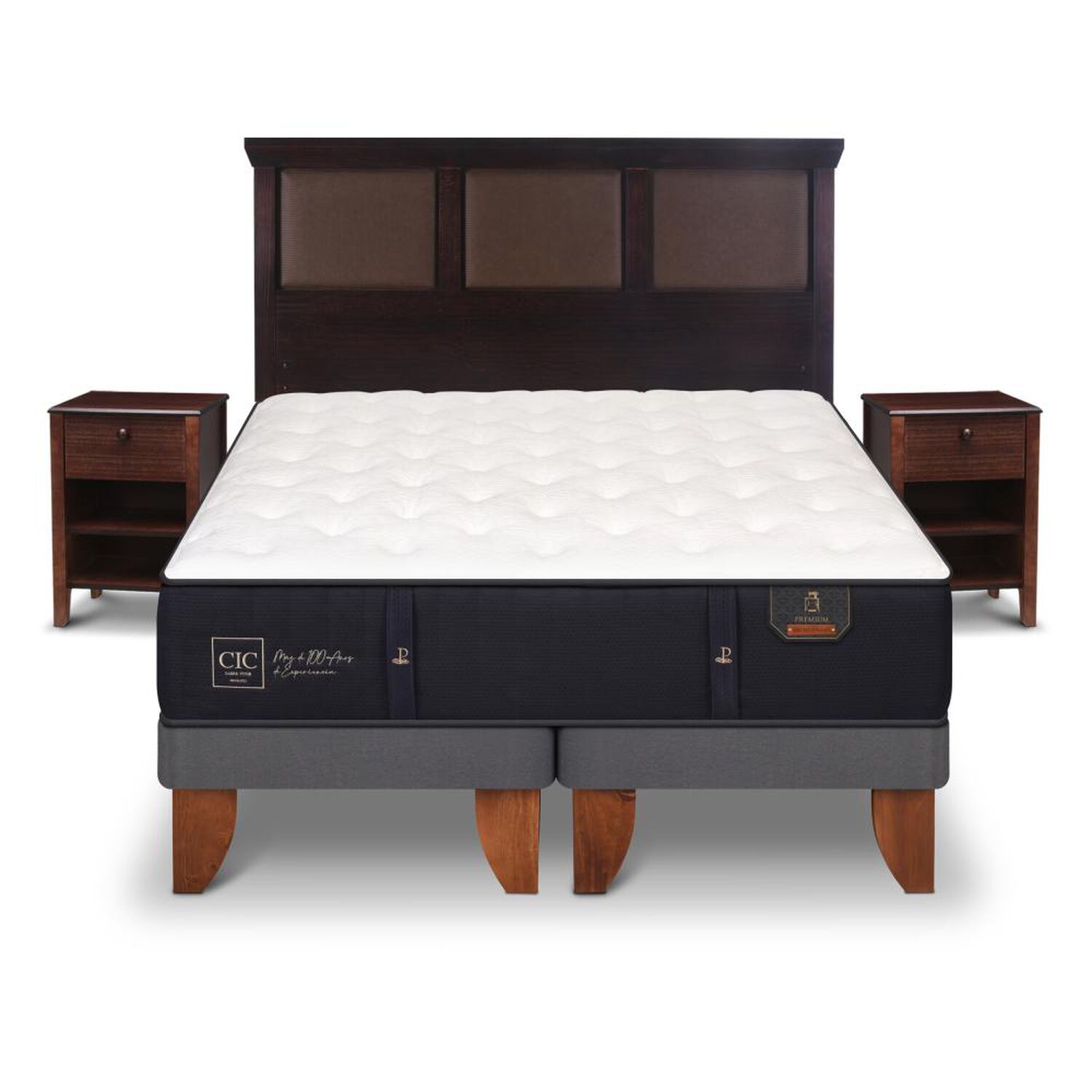 Cama Europea Cic Premium / King / Base Dividida + Set De Maderas image number 0.0
