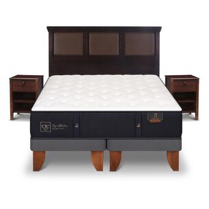 Cama Europea Cic Premium / King / Base Dividida + Set De Maderas