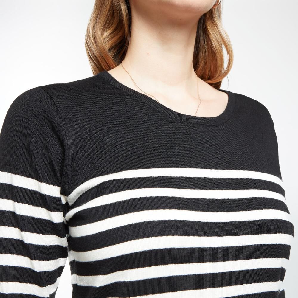 Sweater Listado Regular Cuello Redondo Mujer Geeps image number 4.0