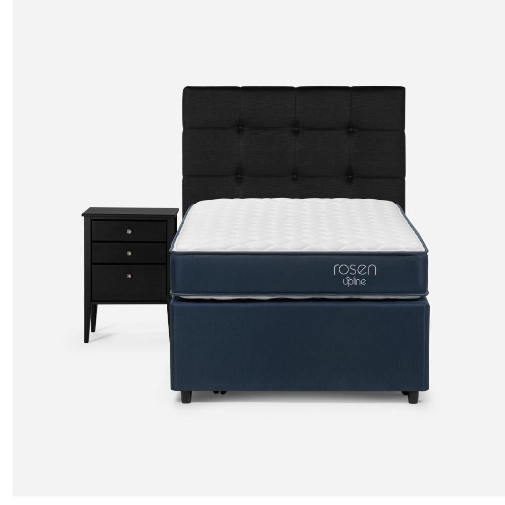 Div&aacute;n Rosen Upline / 1.5 Plazas / Base Normal + Set De Maderas Issey Grafito image number 0.0