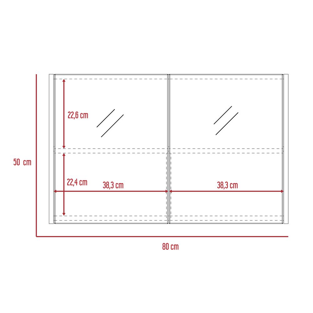 Botiquin 2 Puertas Con Espejo Fm-005c Caf&eacute; Claro image number 7.0