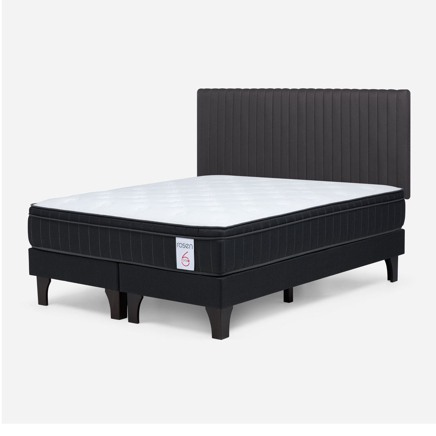 Cama Europea Rosen New Style 6 Plus + Respaldo Lucio / King / Base Dividida + Respaldo image number 1.0