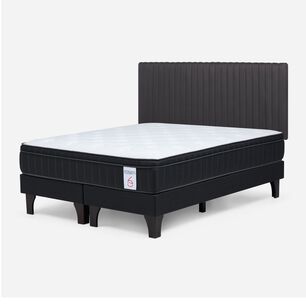 Cama Europea Rosen New Style 6 Plus + Respaldo Lucio / King / Base Dividida + Respaldo