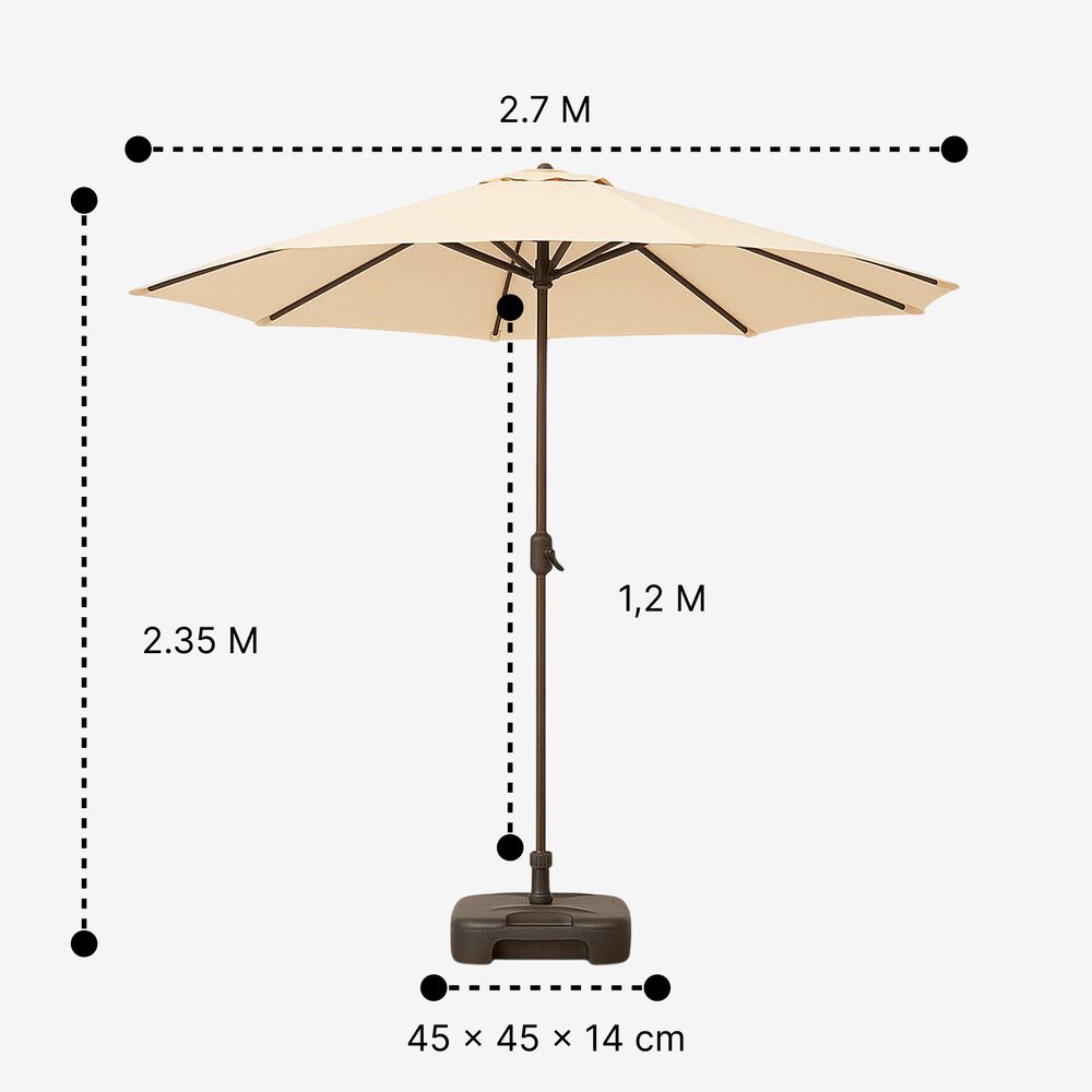 Quitasol Recto Beige 2,7 Mt + Base 22 Litros image number 2.0