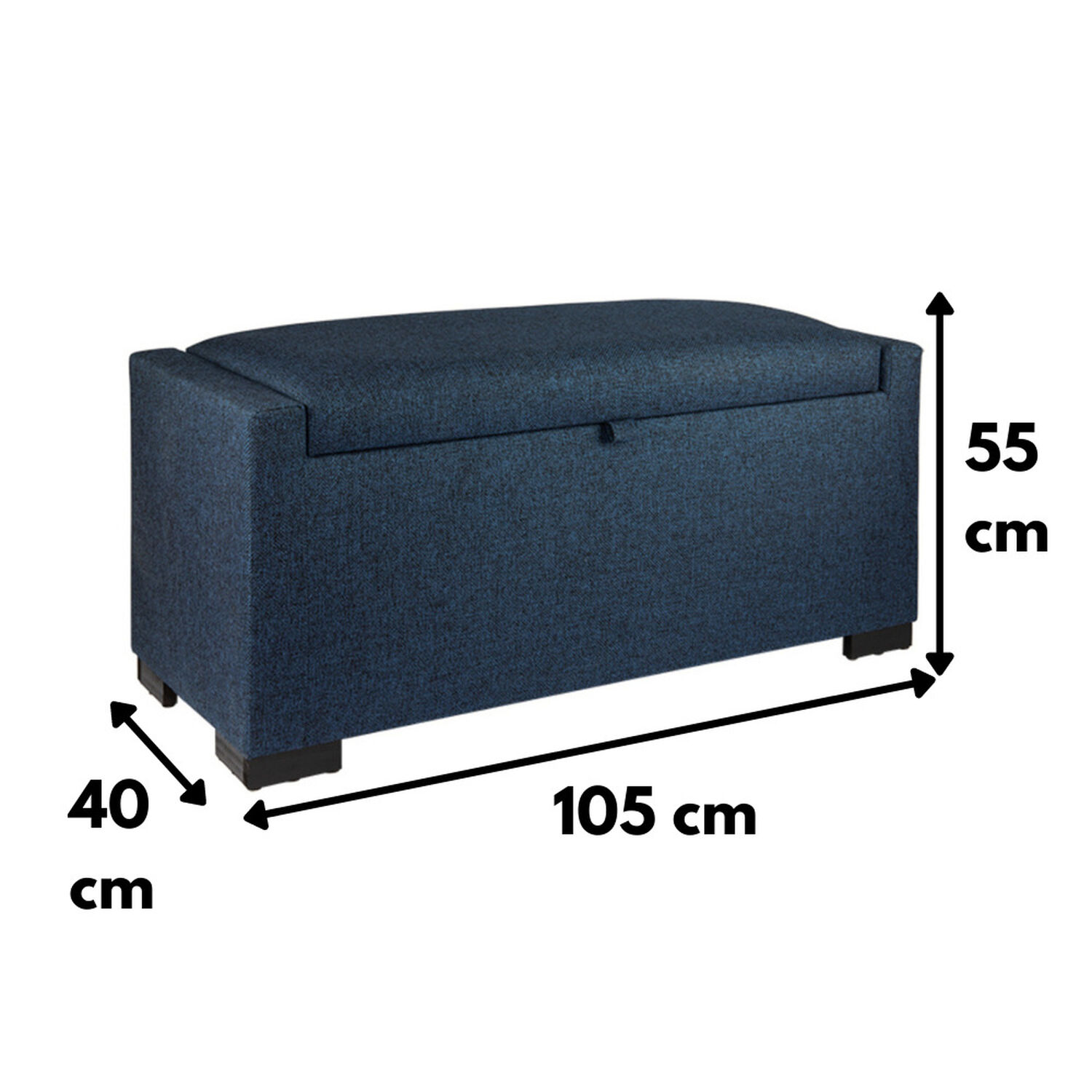 Banqueta Con Ba&uacute;l Leyzy Azul Omega 40x55x105 Cm M&aacute;xima Design image number 3.0
