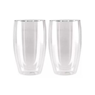 Pack 2 Vasos Doble Pared Vidrio 473 Ml Transparente
