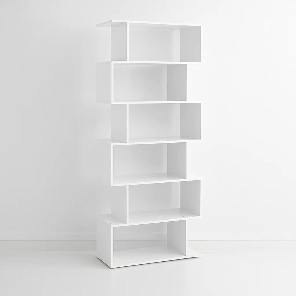 Estanter&iacute;a Moderna Zigzag De 6 Niveles 80x23.5x187.5 - Blanco image number 0.0