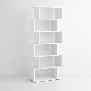 Estanter&iacute;a Moderna Zigzag De 6 Niveles 80x23.5x187.5 - Blanco