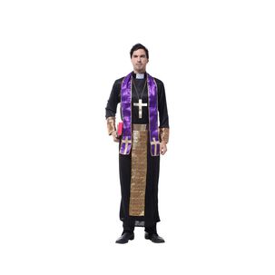 Disfraz Cosplay Cura Monje Morado Religioso - M