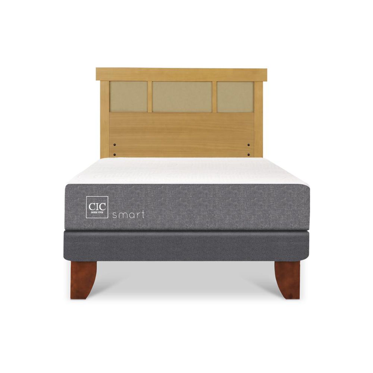 Cama Europea Cic Smart / 1 Plaza / Base Normal + Respaldo image number 0.0