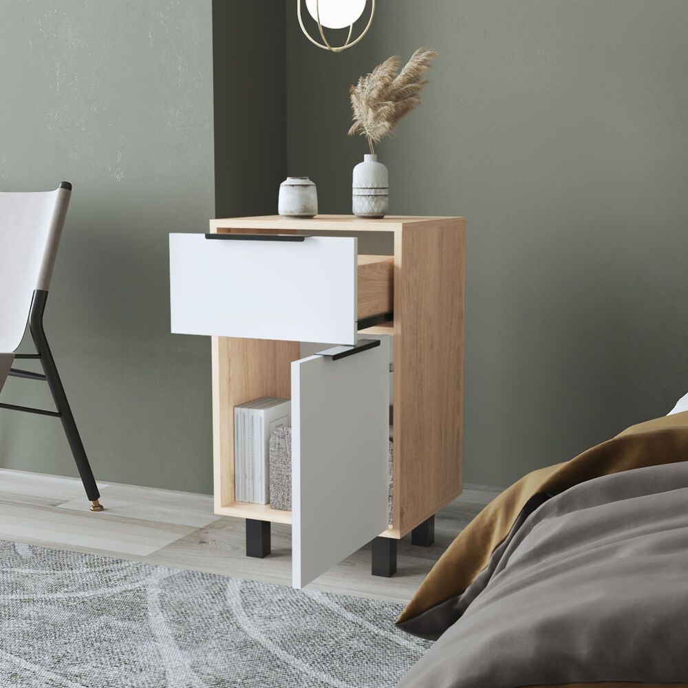 Velador 1 Caj&oacute;n 1 Puerta Fm-002a Caf&eacute; Claro image number 5.0