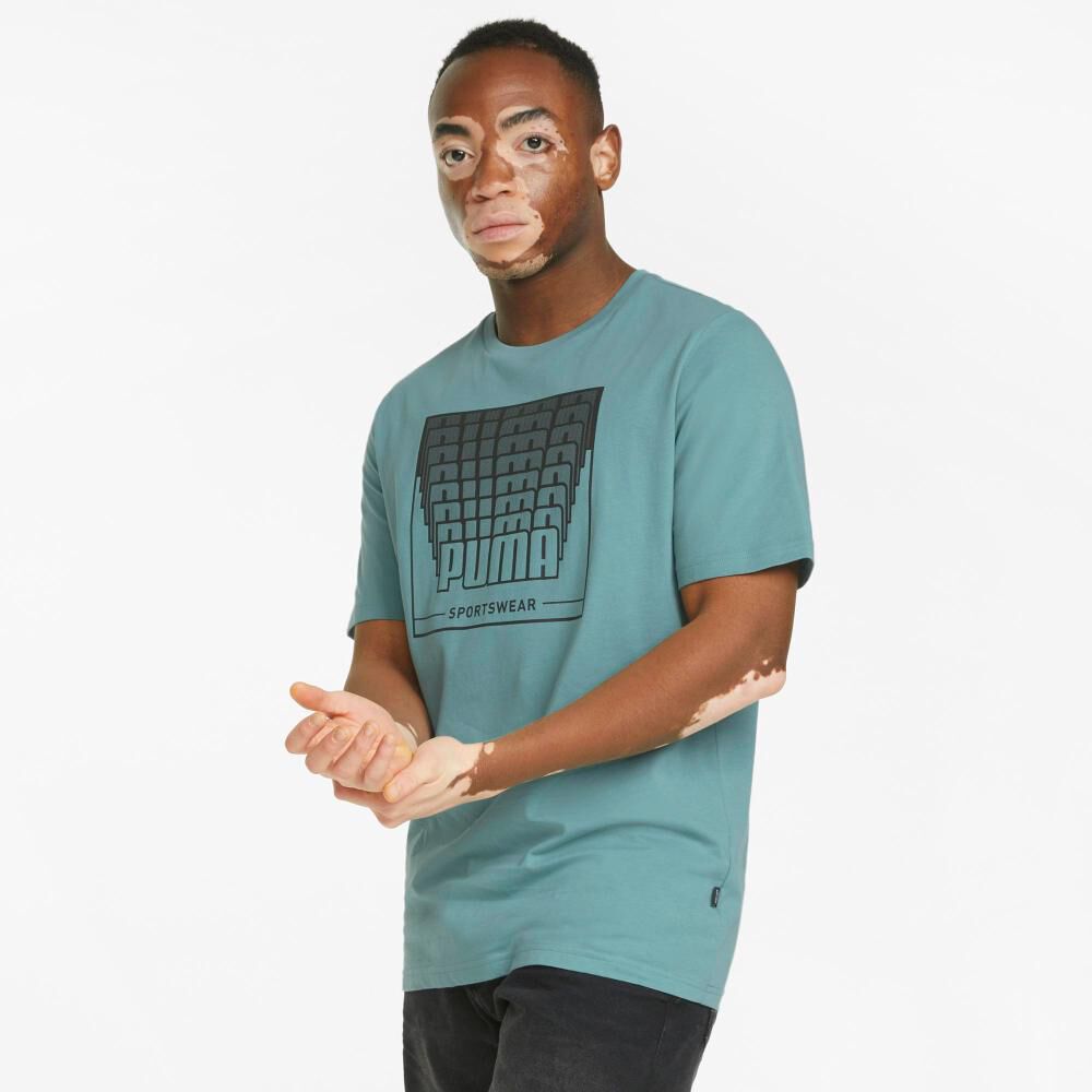 Polera Manga Corta Hombre Wording Graphic Tee Puma image number 0.0