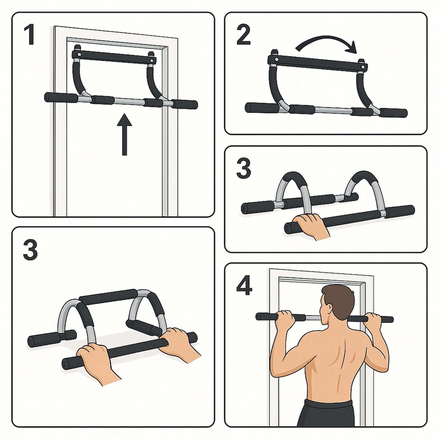 Barra Ejercicio Multifuncional Puerta Abdominales Flexiones Dominadas! image number 4.0