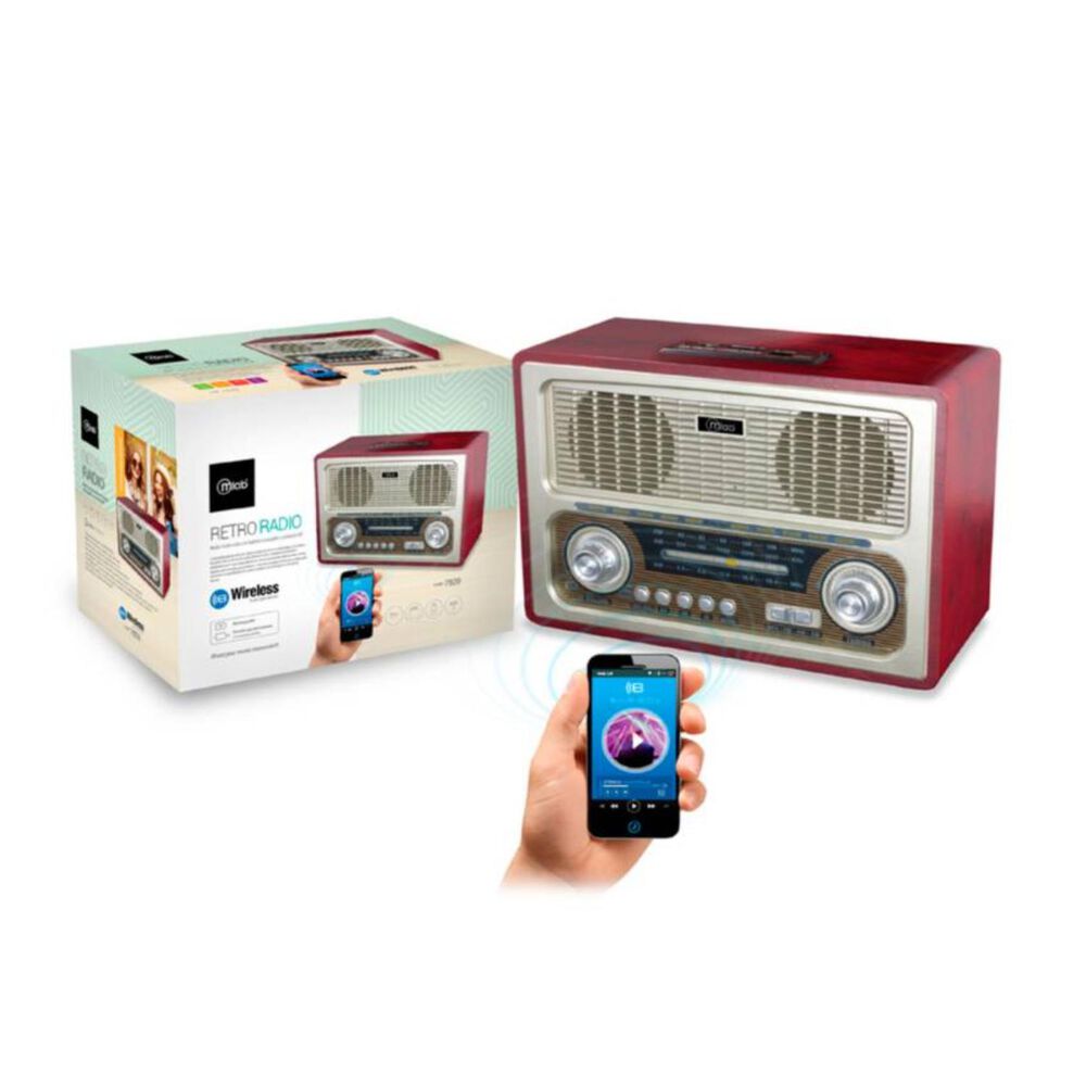 Radio Parlante Bluetooth Aux Usb Fm Am Sw Vintage Retroradio image number 2.0