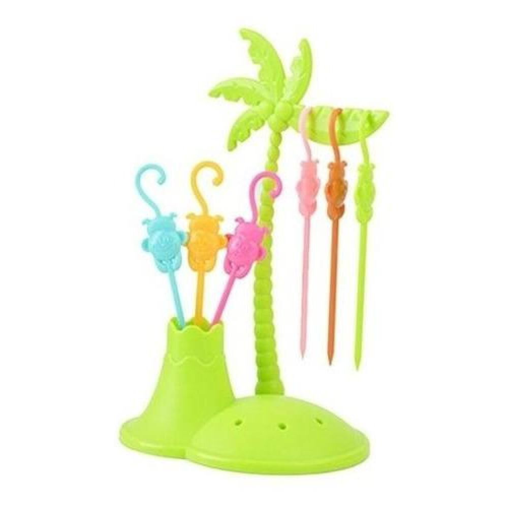Tenedor Pinchos Para Frutas Palmera Monos Kawaii image number 6.0