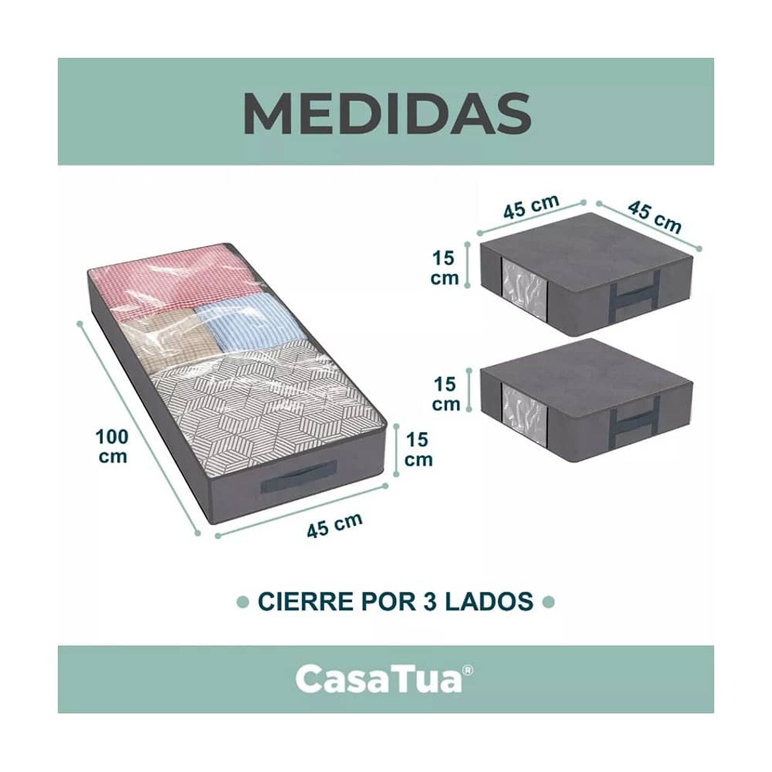 Organizador De Ropa Bajo Cama Casatua Almacenamiento Set X 3 image number 5.0