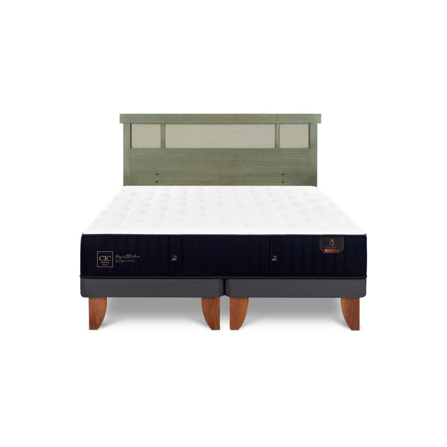 Cama Europea Cic Linea Premium / 2 Plazas / Base Dividida + Respaldo image number 0.0