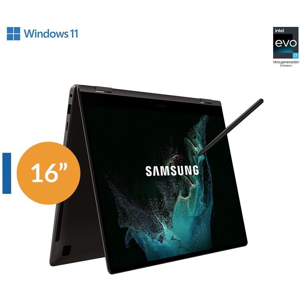 Notebook 16" Samsung Galaxy Book 3 Pro 360 / Intel Core I7 / 16 GB RAM / Intel Iris Xe Graphics / 512 GB SSD image number 0.0
