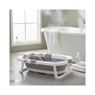 Ba&ntilde;era Plegable Bebe Con Cojin Almohada Y Reductor Gris
