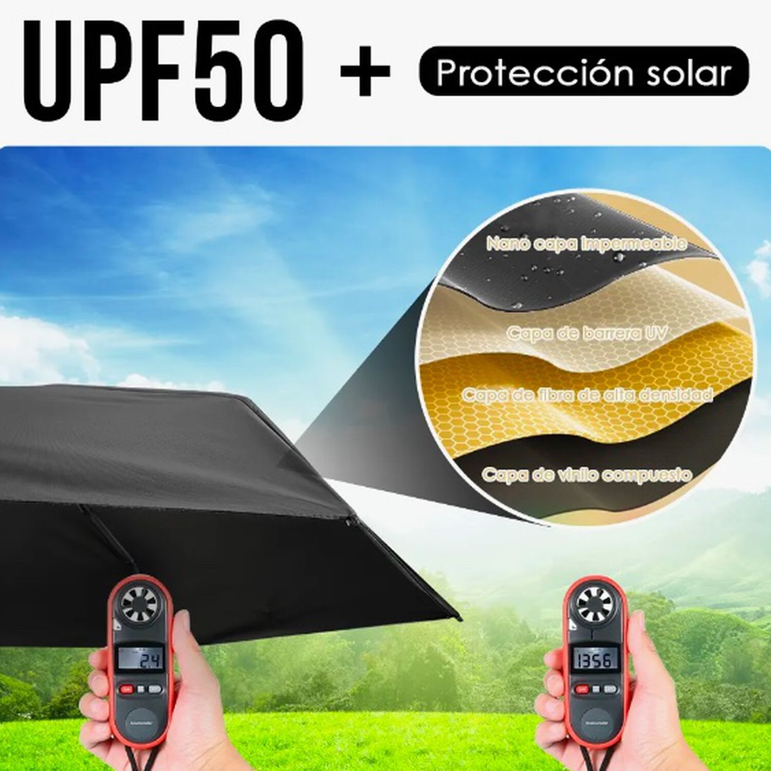Mini Paragua Plegable Negro image number 1.0