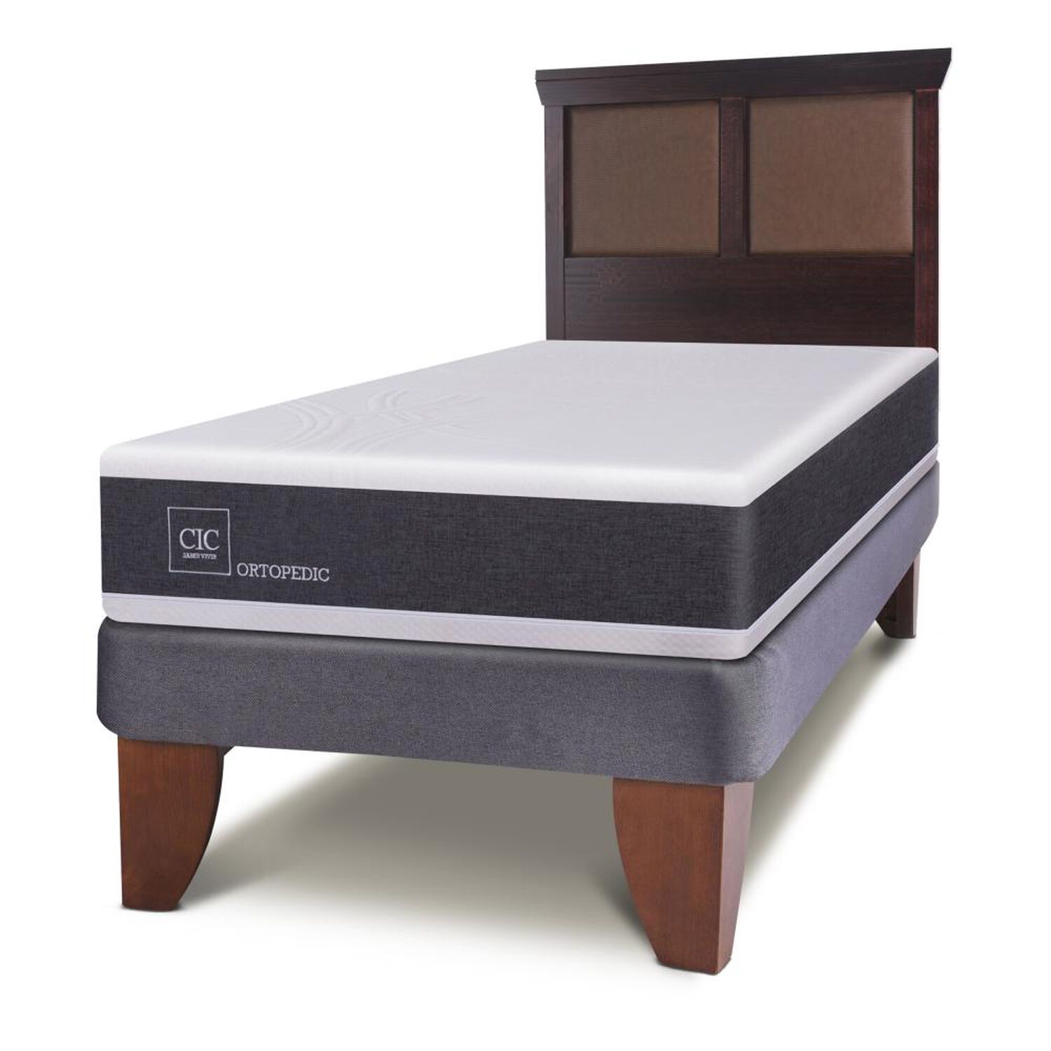 Cama Europea Cic New Ortopedic / 1.5 Plazas / Base Normal + Respaldo image number 1.0