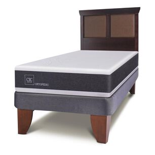 Cama Europea Cic New Ortopedic / 1.5 Plazas / Base Normal + Respaldo