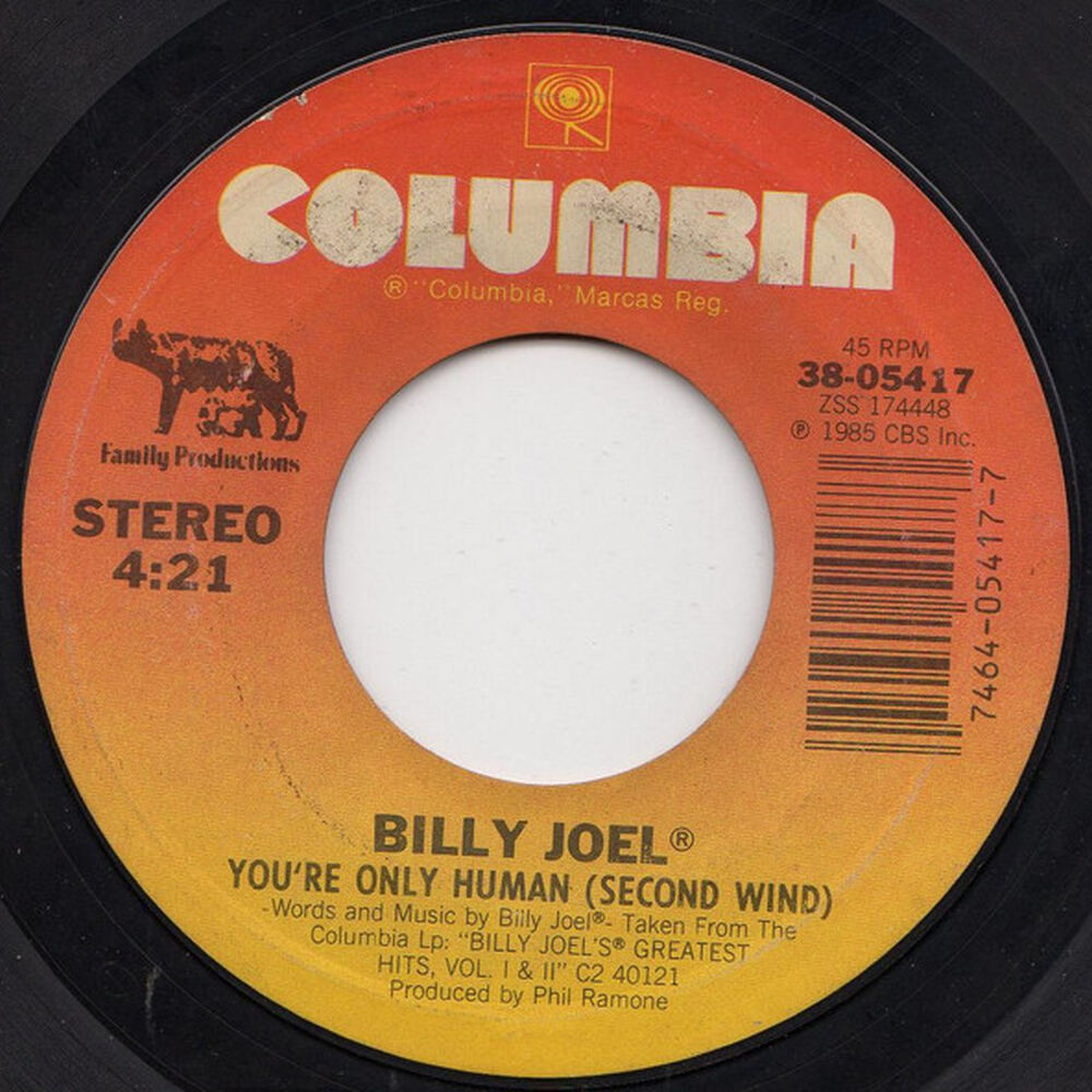 Billy Joel - You're Only Human | 7" Single Vinilo Usado image number 3.0