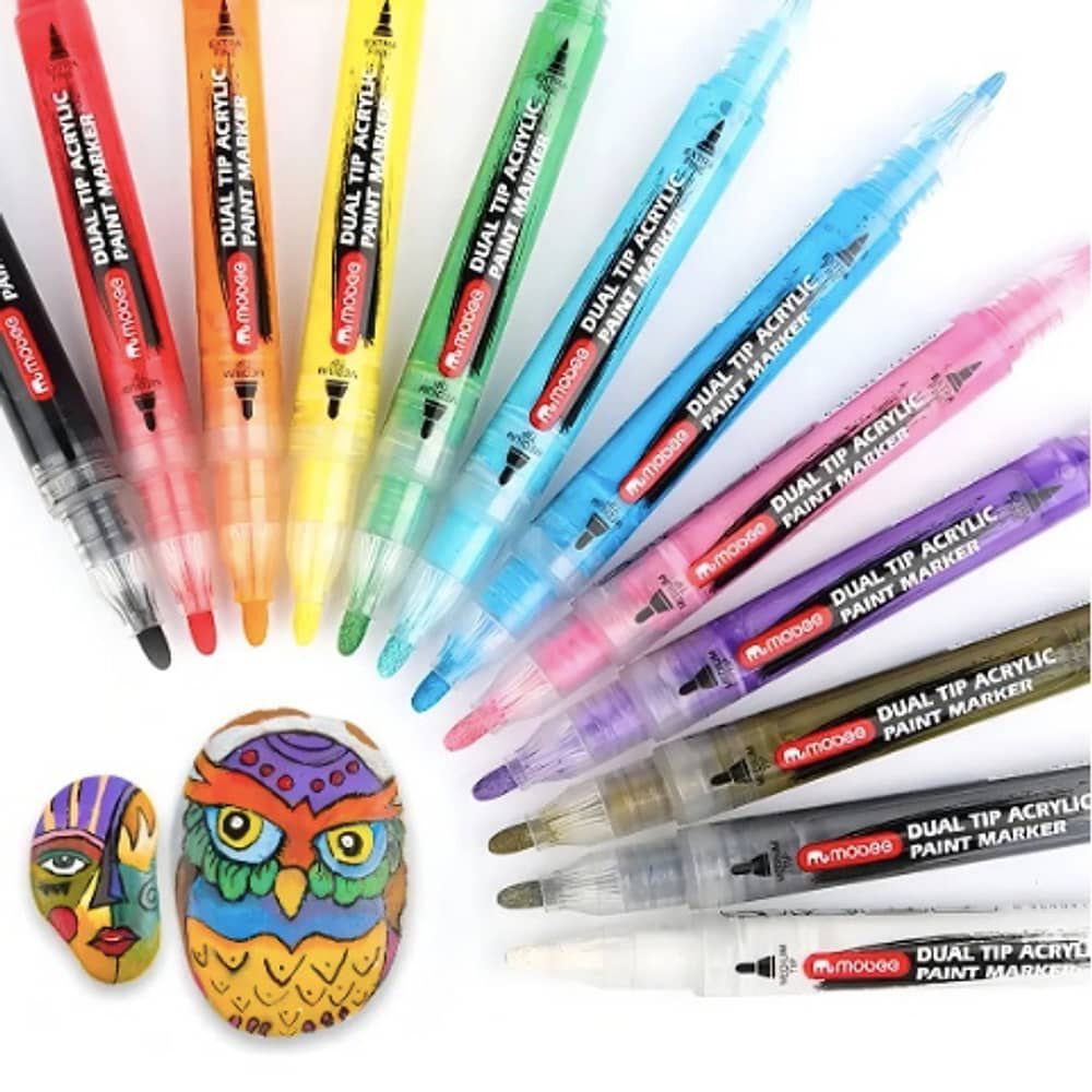 Marcadores Acr&iacute;licos Doble Punta L&aacute;pices 12 Color image number 2.0